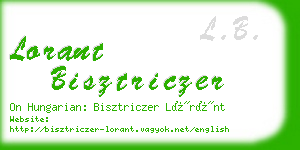 lorant bisztriczer business card